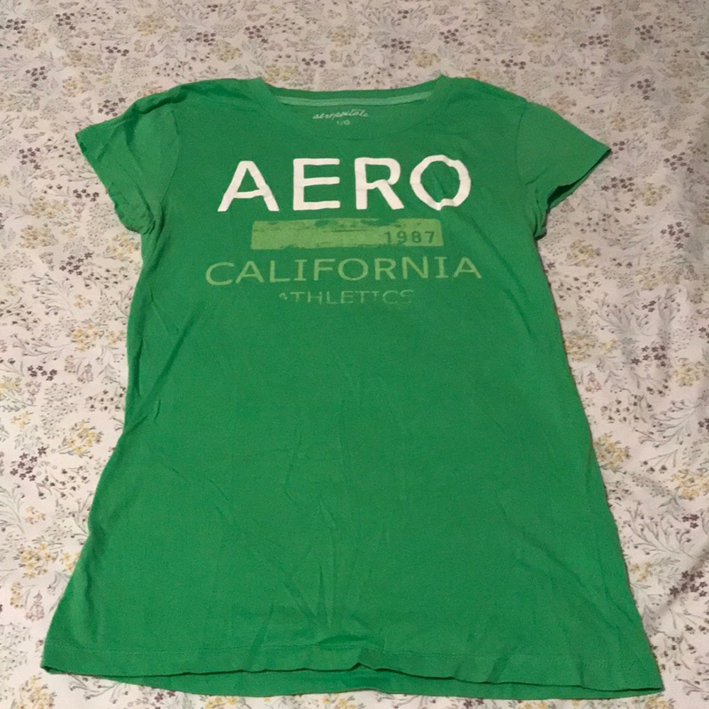 Aeropostale graphic tee size large green